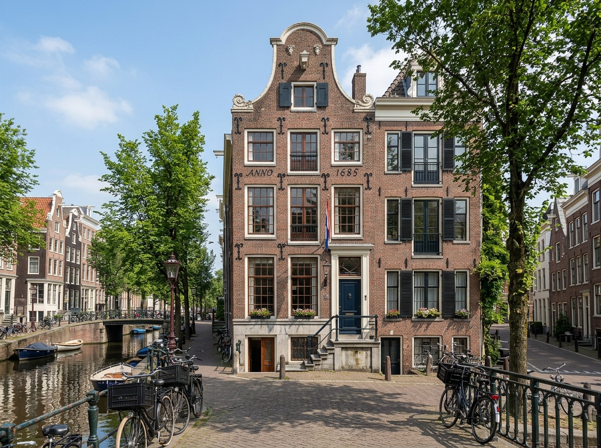 Jordaan-grachtenpand met souterrain — Bloemgracht 91, Amsterdam